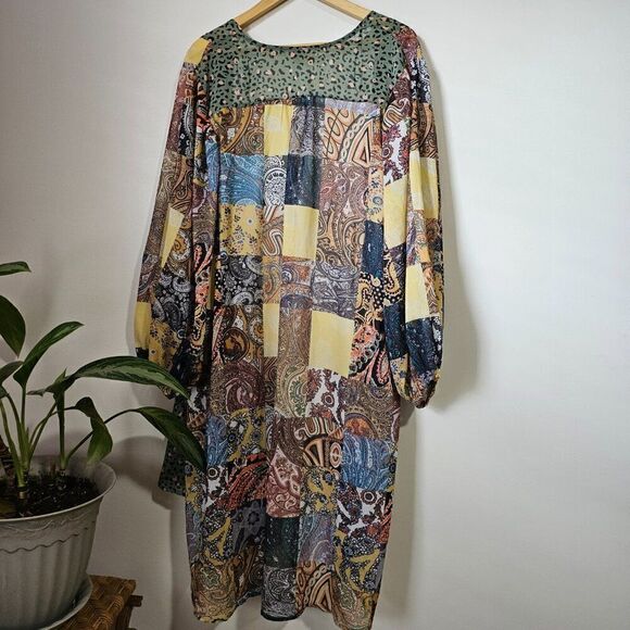 EUC LIKE NEW UMGEE + BOHO PATCH LIKE PRINT LONG/DUSTER KIMONO TOP SIZE 1XL - Picture 2 of 16